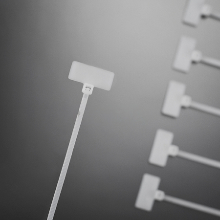 Set 100 bucati colier plastic 210x2.5mm cu eticheta, placa de marcaj 20,4×9 mm plastic alb 8,1 kg Cobra 961002 [2]