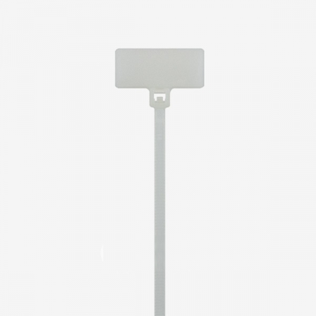 Set 100 bucati colier plastic 210x2.5mm cu eticheta, placa de marcaj 20,4×9 mm plastic alb 8,1 kg Cobra 961002 [1]