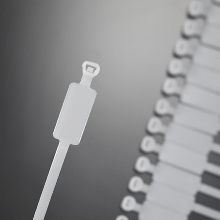 Set 100 bucati colier plastic 270x4.8mm cu eticheta, placa de marcaj 28×13 mm plastic alb 22.2 kg Cobra 961006 [2]