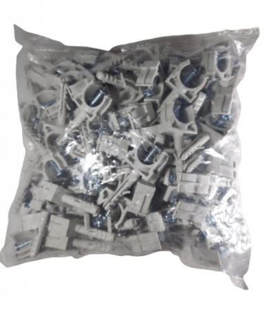 Set 100 cleme cu diblu si holsurub 6x30mm pentru tuburi PVC rigide 20mm [4]