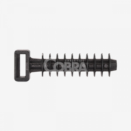 Set 100 dibluri negre de perete pentru fixare colier cablu 43.4x10mm gaura 8mm 9771 Cobra [1]