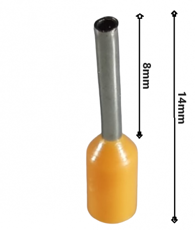 Set 100 pini terminali izolati 0.5 mm² galbeni ferule cupru 14mm [4]