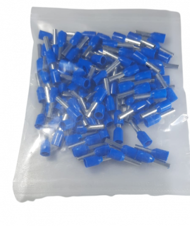 Set 100 pini terminali izolati 2.5mm²  albastri  ferule cupru 15mm [4]