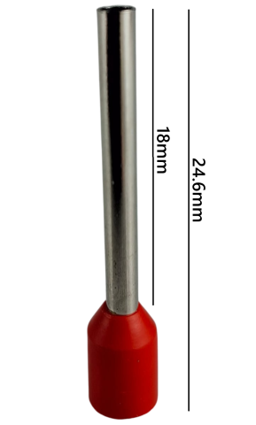 Set 100 pini terminali izolati lungi 1.5mm² rosii ferule cupru 18mm [2]