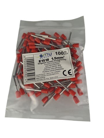 Set 100 pini terminali izolati lungi 1.5mm² rosii ferule cupru 18mm [4]