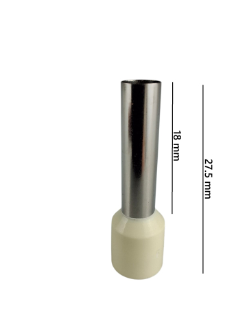 Set 100 pini terminali izolati lungi 10mm² albi ferule cupru 18mm [5]