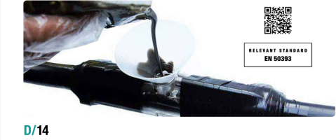 Set manşon în linie cu răşină pentru imbinare cablu cu  3 fire (4-16mm²), 4 fire (1.5-10mm²) sau 5 fire (1.5-10mm²) [1]