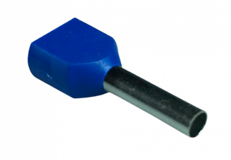Set pini dubli albastri 2.5mm²  conectori terminal de sertizare izolati poliamida tubulari set 100 buc [2]