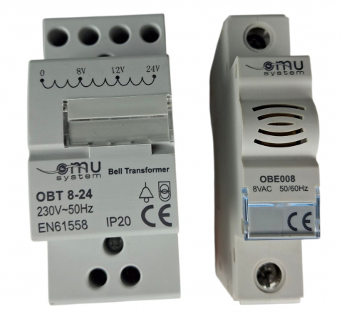 Set transformator de sonerie (8-24V) si sonerie 8V cu montaj pe sina DIN [3]