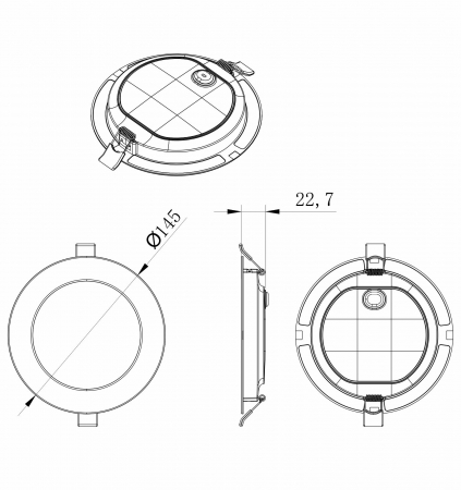 Spot LED de tavan 12W 1200lm 145mm CCT (temperatura de culoare reglabila) 3000K/4000K/6500K rotund incastrabil 120° 220-240V IP20 [1]