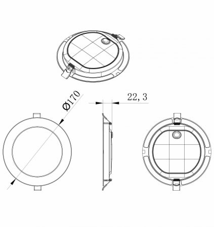Spot LED de tavan 18W 1800lm 170mm CCT (temperatura de culoare reglabila) 3000K/4000K/6500K rotund incastrabil 120° 220-240V IP20 [1]