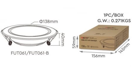 Spot LED Miboxer 9W RGB+CCT 720lm 80lm/W 2700K~6500K, 16 milioane de culori intensitatea luminii ajustabila, control de la distanta 30m 2.4GHz [2]