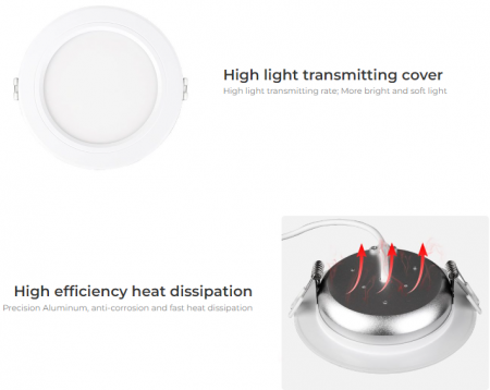 Spot LED Miboxer 9W RGB+CCT 720lm 80lm/W 2700K~6500K, 16 milioane de culori intensitatea luminii ajustabila, control de la distanta 30m 2.4GHz [6]
