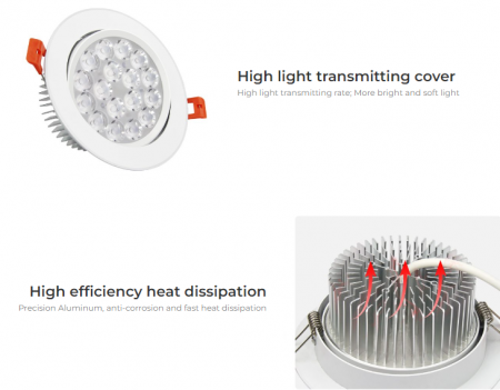 Spot LED Miboxer 9W RGB+CCT 780lm 85lm/W 2700K~6500K, 16 milioane de culori intensitatea luminii ajustabila, control de la distanta 30m 2.4GHz [10]