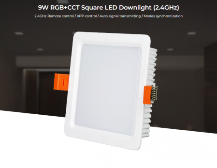 Spot LED Miboxer patrat 9W RGB+CCT 720lm 80lm/W 2700K~6500K, 16 milioane de culori intensitatea luminii ajustabila, control de la distanta 30m 2.4GHz [6]