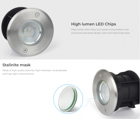Spot LED subteran Mi-Light MiBoxer lumină pentru sistem SYS 24V 5W 350lm IP68 culoare RGB+CCT SYS-RD1 [8]