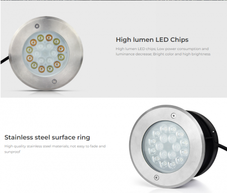 Spot LED subteran Mi-Light MiBoxer lumină pentru sistem SYS 24V 9W 700lm 150x104mm IP68 culoare RGB+CCT SYS-RD2 [7]