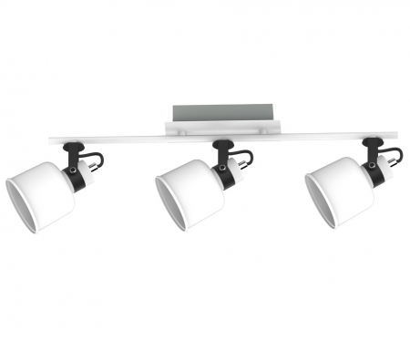 Aplice si plafoniere - Spot pe bara alb PAKO 3 becuri E14 x max 40W suport si abajur din metal