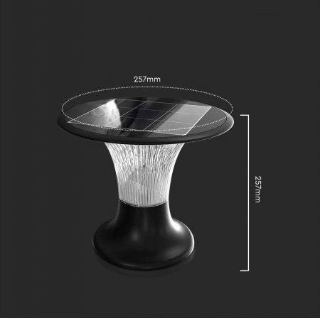 Stâlpişor pitic solar 15W 2200lm 4000K/6000K 257 x 257mm exterior IP65 cu funcţionare până la 80 de ore, baterie LiFePO4 6000mAh [1]