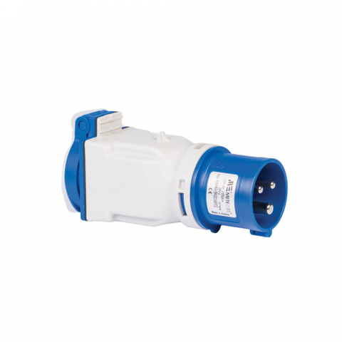 Prize si fise trifazice - Stecher adaptor de la monofazic 3 poli 16A CEE la monofazic schuko 16A IP44