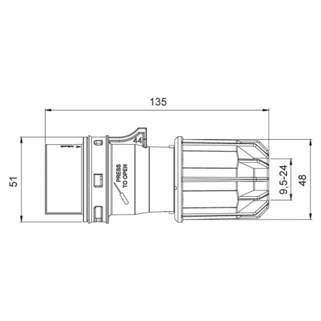 Stecher industrial fisa CEE 2 poli 24V 16A IP44 [1]