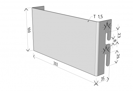 Suport 202x100mm electro galvanizat prindere pe canal cablu din sârmă pentru doză de distribuție (sau lampă, priză, intrerupător etc.) susținere maxim 10 kg [1]