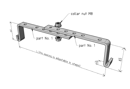 Suport ajustabil pentru canal cablu din sârmă cu latimea de 200-300mm, susținere maxim 80 kg [1]
