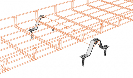 Suport consolă prindere pe podea a canalului de cablu din sarmă, susținere maxim 60 kg [3]
