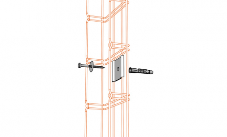 Suport de perete 50x62mm cu diblu pentru prindere orizontala sau verticala pe perete [2]