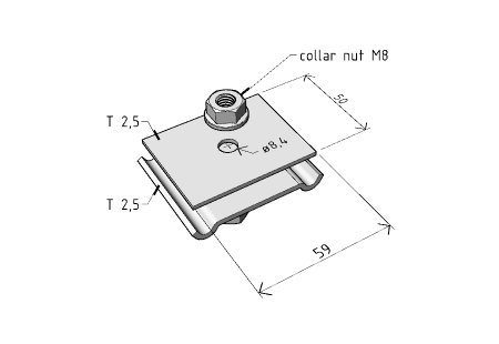 Suport de suspensie 59x50mm pentru canal cablu din sarma [1]