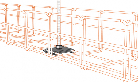 Suport de suspensie 59x50mm pentru canal cablu din sarma [3]