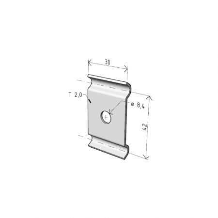 Suport consolă laterală 42x30mm pentru ancorare canal cablu din sarma cu lățimea de 50mm sau 100mm [1]