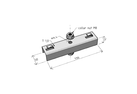 Suport metalic 130mm PZM100 consolă pentru prindere cu tijă filetată canal cablu din sârmă 100mm [1]
