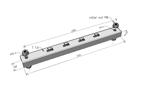 Suport metalic 315mm consolă PZM250 pentru prindere cu tijă filetată canal cablu din sârmă 250mm [1]