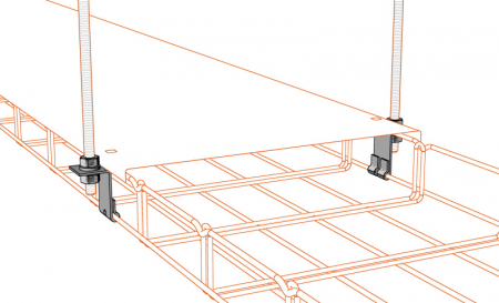 Suport prindere laterala canal cablu din sârmă, susținere maxim 30 kg [4]