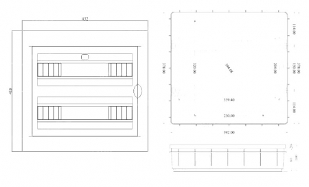 Tablou electric 36 module (2x18 module) incastrat Elettrocanali cu usa fumurie 430x410mm IP40 [4]