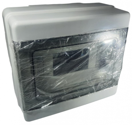 Tablou electric aplicat Elettrocanali 8 module IP65 IK08 cu usa transparenta fumurie [2]