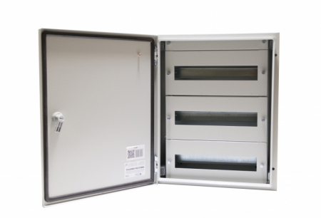 Tablou electric 500x400x200mm 60 module cofret dulap cabinet metalic modular  3 randuri x 15 module IP66 aparent cu plastroane sina DIN pentru montaj contrapanou placa de montaj [1]