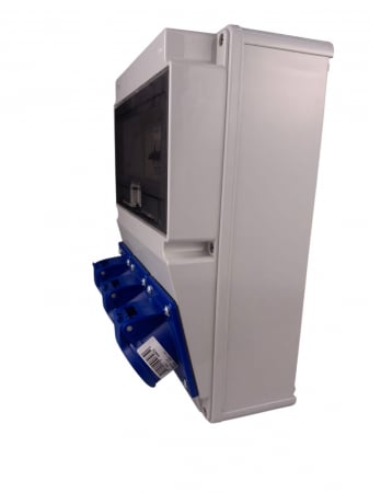 Tablou electric echipat cu 3 prize monofazice industriale 16A panou organizare de santier cu sigurante si legaturi - precablat IP44 [5]