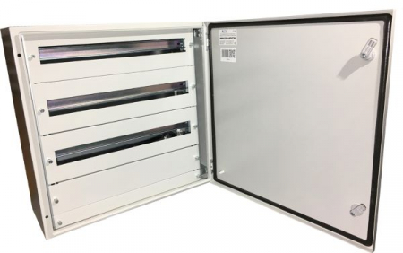 Tablouri metalice - Tablou electric 600x600x250mm 78 module cofret dulap  cabinet metalic modular  3 randuri IP66 aparent cu plastroane sina DIN pentru montaj contrapanou placa de montaj