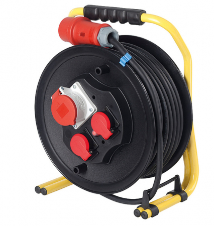 Prelungitoare - Tambur de cablu 30m 5x2.5 trifazic CEE cu siguranta, profesional  IP44