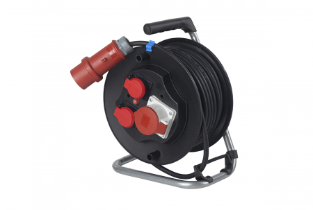 Prelungitoare - Tambur de cablu 25m 5x1.5 trifazic cu siguranta  IP44