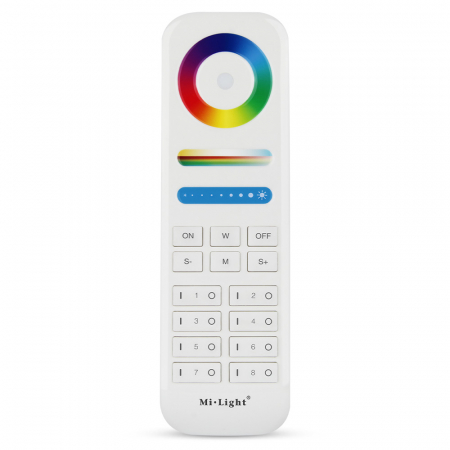Telecomanda banda led RGB+CCT Milight, compatibila cu controllere Milight, 8 zone, alba FUT089