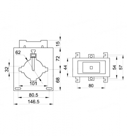 Transformator de curent 1600/5A pentru bara de 100mm 160 x 145mm 30VA [1]