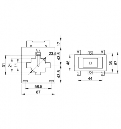 Transformator de curent 300/5A pentru bara de 30mm 95 x 80 mm 7.5VA [1]