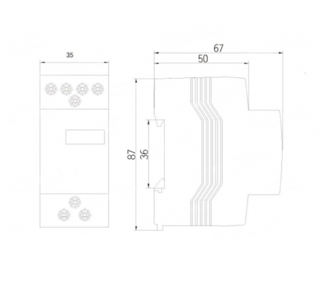 Transformator pentru sonerie 230V / 8-24V 8VA IP20 , montaj pe sina in tablouri electrice [1]