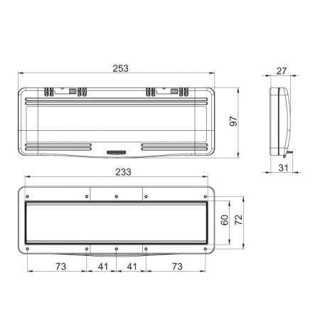 Usa de vizitare fumurie 13 module 253x97mm cu garnitura IP54 [1]