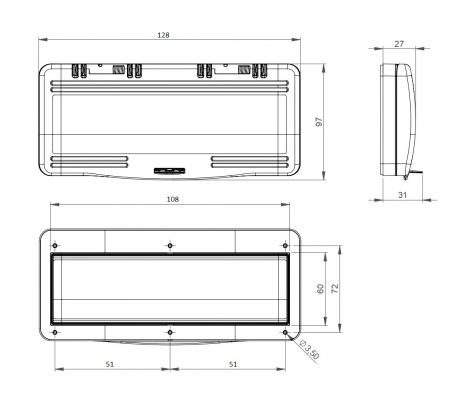 Usa vizitare 6 module fumurie pentru tablouri electrice 128x97mm IP54 [1]