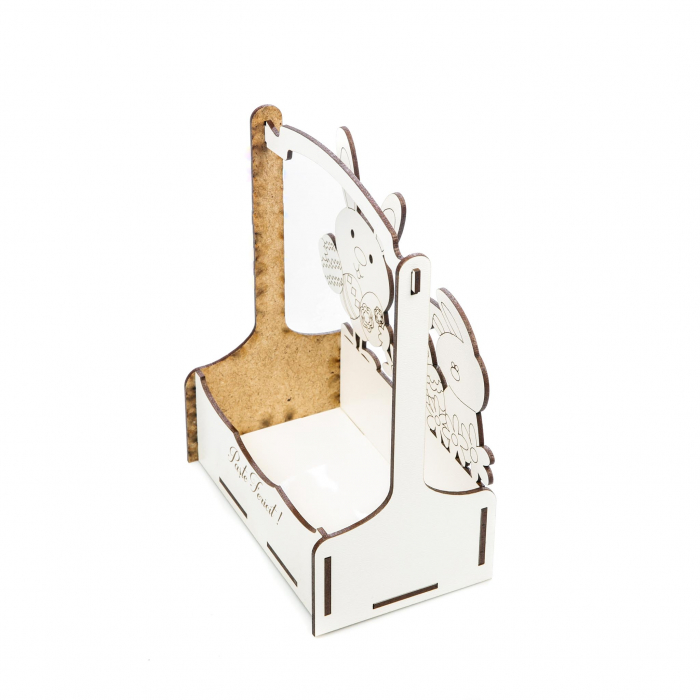 Cutiuta mare decorativa pentru Paste cu Iepurasi, oua si flori [3]