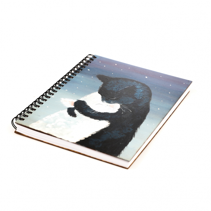 Agenda A5 pictata cu o pisica alba si o pisica neagra [2]